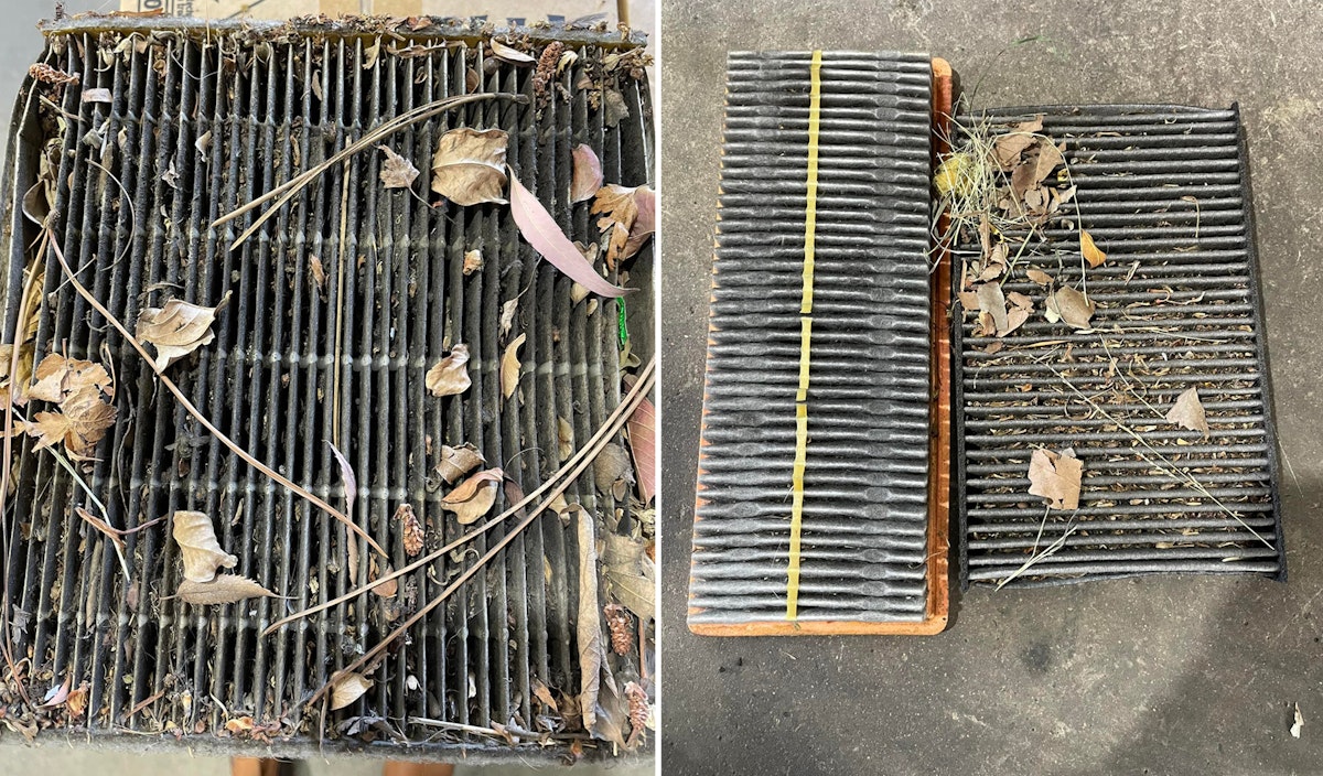 Look at these two cabin air filters - Yuck